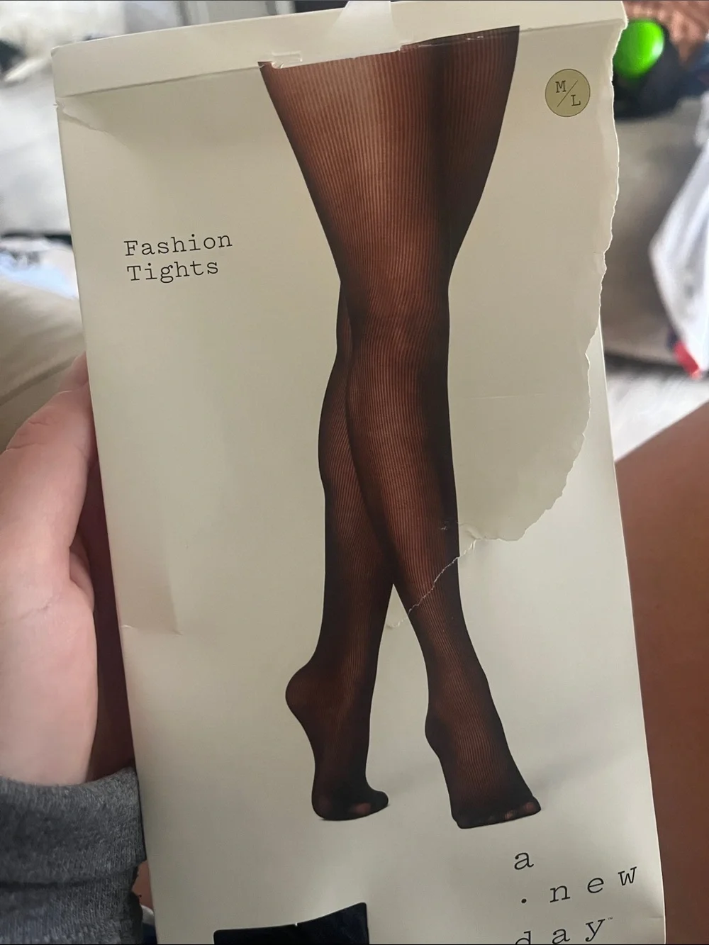 a new day Black Fashion Tights - Sheer Ribbed